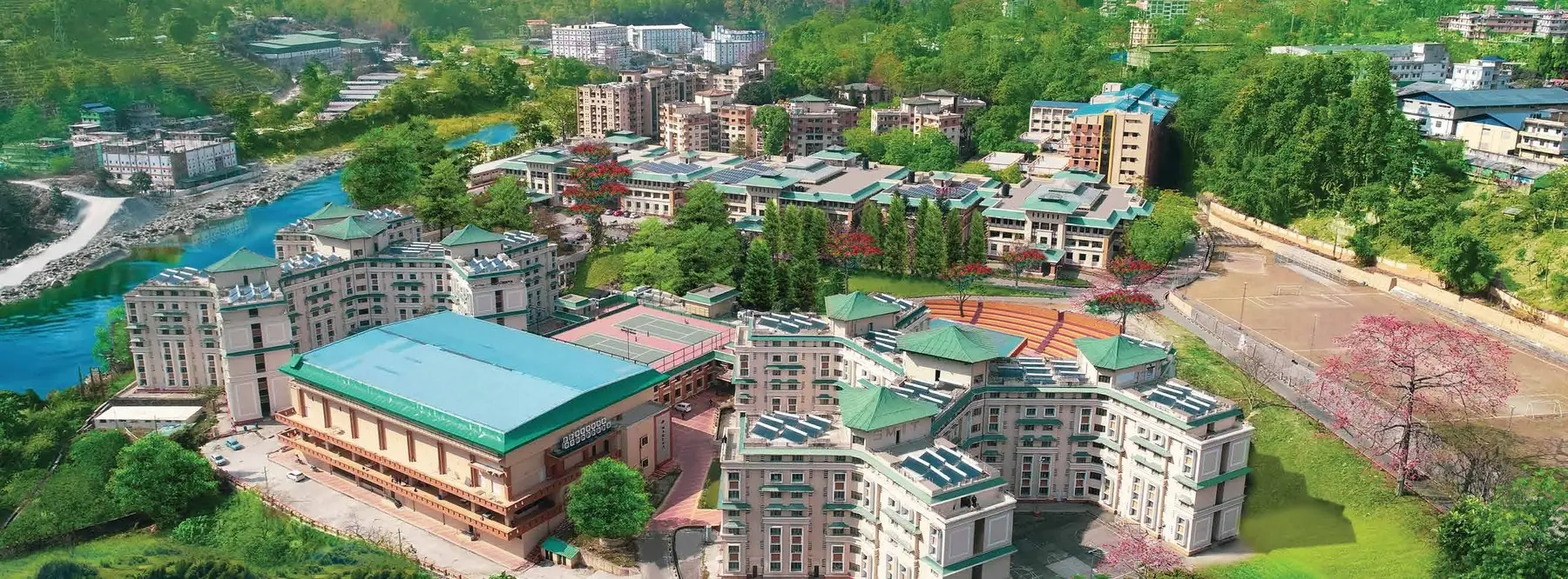 Aerial view of the Sikkim Manipal University campus in Gangtok